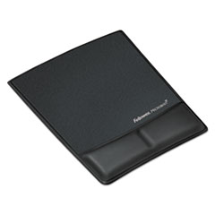 Ergonomic Memory Foam Wrist Rest with Attached Mouse Pad, 8.25 x 9.87, Black