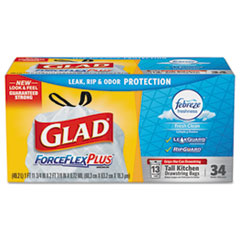 Glad® ForceFlexPlus™ OdorShield® Tall Kitchen Drawstring Trash Bags