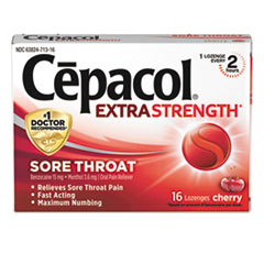 Cepacol® Exta Strength Sore Throat Lozenge, Cherry, 16/Box, 24 Boxes/Carton