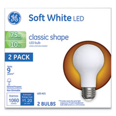 GE Classic LED Soft White Non-Dim A21, 10 W, 2/Pack
