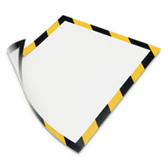 Durable® DURAFRAME Security Magnetic Sign Holder, 8.5 x 11, Yellow/Black Frame, 2/Pack