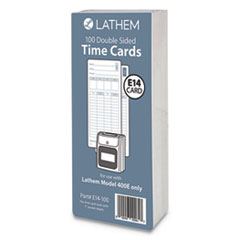 Lathem® Time Time Clock Cards for Lathem Time 400E, Two Sides, 3 x 7, 100/Pack