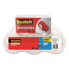 Scotch® 3850 Heavy-Duty Packaging Tape with DP300 Dispenser, 3" Core, 1.88" x 54.6 yds, Clear, 6/Pack