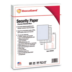DocuGard™ Medical Security Papers, 24lb, 8.5 x 11, Blue, 500/Ream
