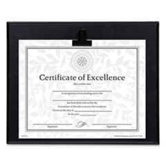 DAX® Plaque With Metal Clip, Wood, 8.5 x 11 Insert, Black