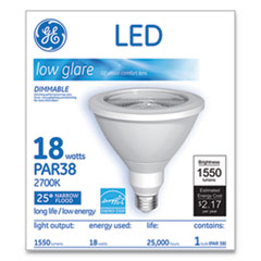 GE LED PAR38 Dimmable 25 Dg Soft White Flood Light Bulb, 18 W