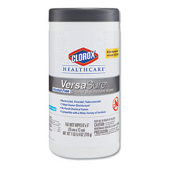 Clorox® Healthcare® VersaSure Cleaner Disinfectant Wipes, 1-Ply, 6.75 x 8, White, 150 Towels/Canister