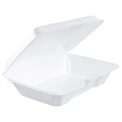 Dart® Foam Hinged Lid Containers, 6.4 x 9.3 x 2.6, White, 200/Carton
