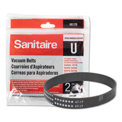 Sanitaire® Replacement Belt for Upright Vacuum Cleaner, Flat U Style, 2/Pack