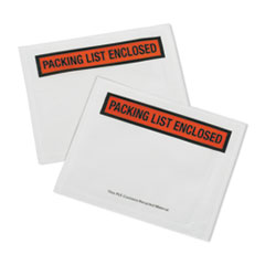 8105016749014, SKILCRAFT Packing List Envelope, Top-Print Front: Packing List Enclosed, 4.5 x 5.5, White/Orange/Black, 100/PK