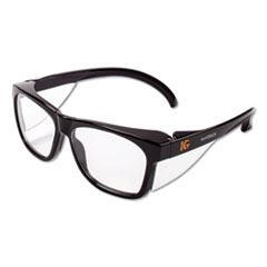 KleenGuard™ Maverick Safety Glasses, Black, Polycarbonate Frame, Clear Lens, 12/Box