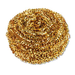 Kurly Kate® Brass Scrubber, 50 g, Gold, 72/Carton