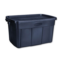 Rubbermaid® Roughneck Storage Box, 31 gal, 20.4" x 32.3" x 16.7", Dark Indigo Metallic