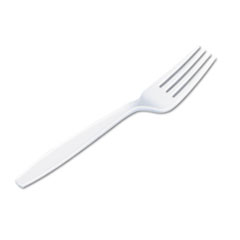 Dixie® Plastic Cutlery, Heavyweight Forks, White, 1,000/Carton