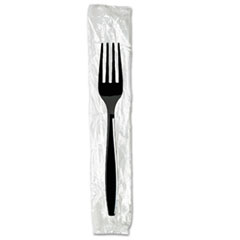 Dixie® Individually Wrapped Heavyweight Forks, Polystyrene, Black, 1,000/Carton