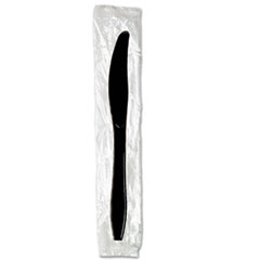 Dixie® Individually Wrapped Heavyweight Knives, Polystyrene, Black, 1,000/Carton