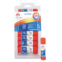 Elmer's® Disappearing Glue Stick, 0.21 oz, Applies White, Dries Clear, 24/Pack