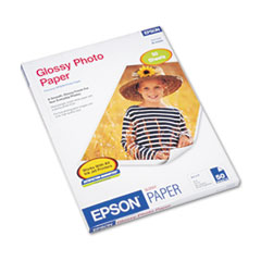Epson® Glossy Photo Paper, 9.4 mil, 8.5 x 11, Glossy White, 50/Pack