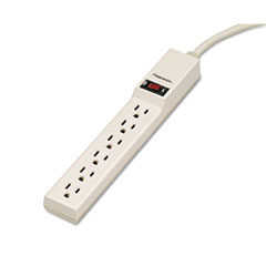 Fellowes® Six-Outlet Power Strip, 120V, 4ft Cord, 10 7/8 x 1 7/8 x 1 5/8, Platinum