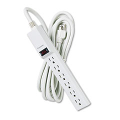 Fellowes® Six-Outlet Power Strip, 120V, 15ft Cord, 10 7/8 x 1 7/8 x 1 5/8, Platinum