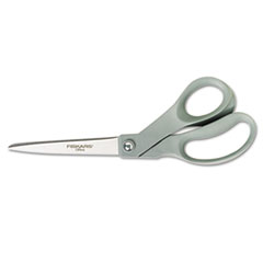 Fiskars® Contoured Performance Scissors, 8" Long, 3.5" Cut Length, Gray Offset Handle
