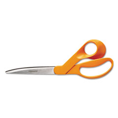 Fiskars® Home and Office Scissors, 9" Long, 4.5" Cut Length, Orange Offset Handle