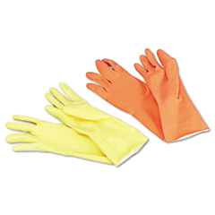 Boardwalk® Flock-Lined Latex Cleaning Gloves