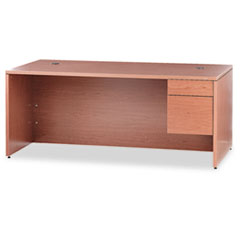 HON® 10500 Series "L" Workstation Right Pedestal Desk with 3/4 Height Pedestal, 72" x 36" x 29.5", Bourbon Cherry