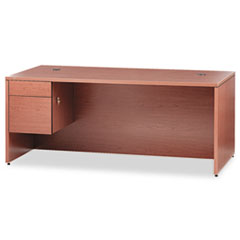 HON® 10500 Series "L" Workstation Single Pedestal Desk with 3/4 Height Pedestal, 72" x 36" x 29.5", Bourbon Cherry