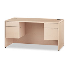 HON® 10700 Series Double Pedestal Desk with Three-Quarter Height Pedestals, 60" x 30" x 29.5", Natural Maple