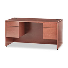 HON® 10700 Series Double Pedestal Desk with Three-Quarter Height Pedestals, 60" x 30" x 29.5", Bourbon Cherry