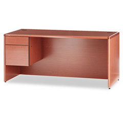 HON® 10700 Series "L" Workstation Desk with Three-Quarter Height Pedestal on Left, 66" x 30" x 29.5", Bourbon Cherry