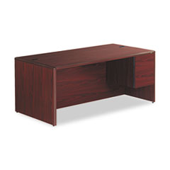 HON® 10700 Series™ Single Pedestal Desk with Three-Quarter Height Right Pedestal