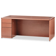 HON® 10700 Series Single Pedestal Desk with Full-Height Pedestal on Left, 72" x 36" x 29.5", Bourbon Cherry