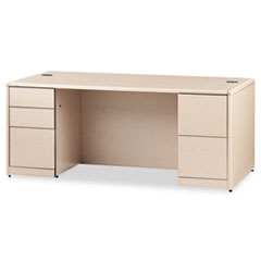 HON® 10700 Series Double Pedestal Desk with Full-Height Pedestals, 72" x 36" x 29.5", Natural Maple
