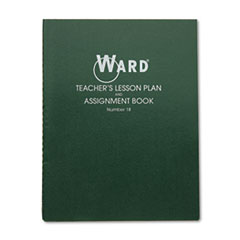 Ward® Lesson Plan Book, Daily/Weekly, Two-Page Spread (Eight Classes), 11 x 8.5, Green Cover