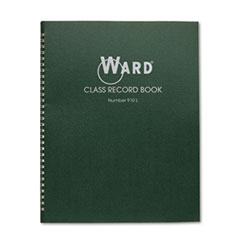 Ward® Class Record Book, Nine to 10 Week Term: Two-Page Spread (38 Students), 11 x 8.5, Green Cover