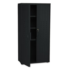 Iceberg Rough n Ready Storage Cabinet, Three-Shelf, 33w x 18d x 66h, Black
