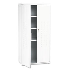 Iceberg Rough n Ready Storage Cabinet, Three-Shelf, 33w x 18d x 66h, Platinum