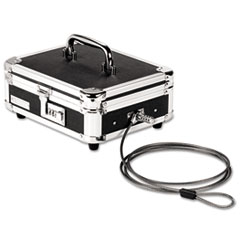 Vaultz® Locking Cast Box with Tumbler Lock, 10 x 8.75 x 5, Plastic; Steel, Black and Chrome