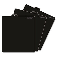 Vaultz® A-Z CD File Guides, 1/3-Cut Top Tab, A to Z, 5 x 5.75, Black, 26/Set