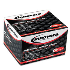 Innovera® Screen Cleaning Wipes, Alcohol-free, Cloth, 6 1/4 x 4 3/4, White, 100/Pack