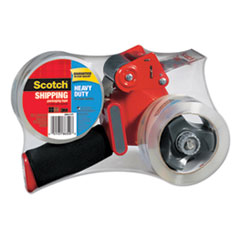 Scotch® Packaging Tape Dispenser with Two Rolls of Tape, 3" Core, For Rolls Up to 2" x 60 yds, Red