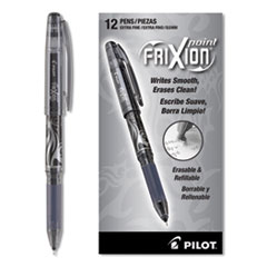 Pilot® FriXion Point Erasable Gel Pen, Stick, Extra-Fine 0.5 mm, Black Ink, Black Barrel