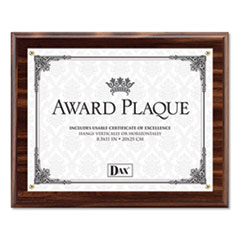 DAX® Award Plaque, Wood/Acrylic Frame, Up to 8.5 x 11, Walnut