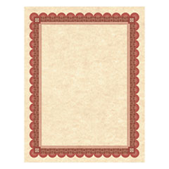 Southworth® Parchment Certificates, Academic, 8.5 x 11, Copper with Red/Brown Border, 25/Pack