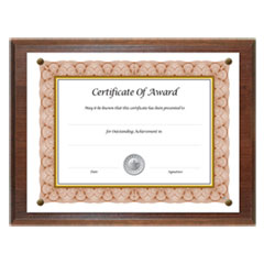 NuDell™ Award-A-Plaque Document Holder, Acrylic/Plastic, 10.5 x 13, Walnut