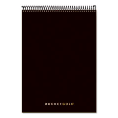 TOPS™ Docket Gold Planner Pad, Project-Management Format, Medium/College Rule, Black Cover, 70 White 8.5 x 11.75 Sheets
