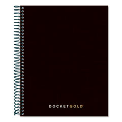 TOPS™ Docket Gold Planner, 1 Subject, Narrow Rule, Black Cover, 8.5 x 6.75, 70 Sheets
