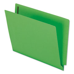 Colored Reinforced End Tab Fastener Folders, 0.75" Expansion, 2 Fasteners, Letter Size, Green Exterior, 50/Box